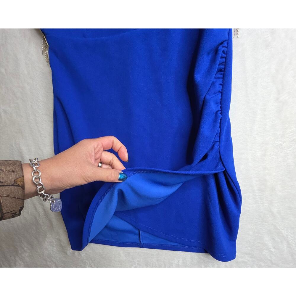 Cobalt Bright Blue SzM NWT Sexy W Rhinestones Dress by Sincerely Jules Party Fun - Picture 8 of 14